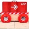 Bigjigs Container-Wagen - Rot (4) -Haba || Ravensburger || Brio Verkäufe bigjigs container wagen rot 4