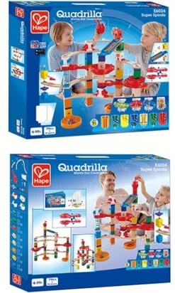 Hape E6024 - Super-Spiralburg, Quadrilla Kugelbahn, Konstruktionsspielzeug Mit Umfangreichem Zubehör, 129 Teilig, Aus Holz, Ab 4 Jahren, Mehrfarbig -Haba || Ravensburger || Brio Verkäufe e6024 5