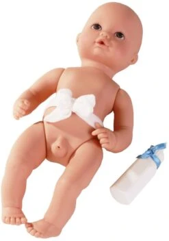 Götz 0754010 Newborn Aquini Junge Puppe - 33 Cm Große Badepuppe Mit Gemalten Braunen Augen Und Ohne Haare - Badebaby Ab 18 Monaten