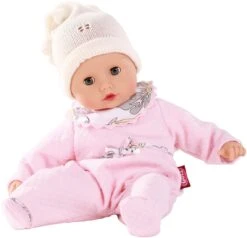 Götz 1320588 Muffin Traumblume Puppe - 33 Cm Babypuppe Mit Blauen Schlafaugen, Ohne Haare Und Weichkörper - 4-teiliges Set - Ab 18 Monaten