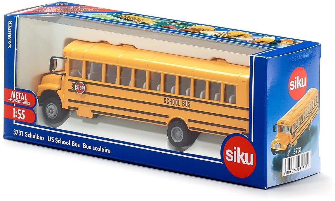 SIKU 3731, US-Schulbus, 1:55, Metall/Kunststoff, Gelb, Öffenbare Türen 4 SIKU 3731, US-Schulbus, 1:55, Metall/Kunststoff, Gelb, Öffenbare Türen – Bild 2
