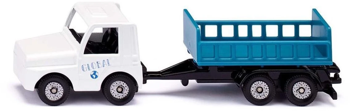 SIKU 6312, Flughafenset, Metall/Kunststoff, Weiß, Inkl. Verkehrsflugzeug, Catering-Fahrzeug, Anhänger Mit Fluggasttreppe, Flughafenschlepper, Kofferanhänger Und 5m Langes Rollfeld-Tape 6 SIKU 6312, Flughafenset, Metall/Kunststoff, Weiß, Inkl. Verkehrsflugzeug, Catering-Fahrzeug, Anhänger Mit Fluggasttreppe, Flughafenschlepper, Kofferanhänger Und 5m Langes Rollfeld-Tape – Bild 4